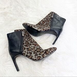 Sam Edelman Chantel Leather Leopard Coe Hair Ankle Booties